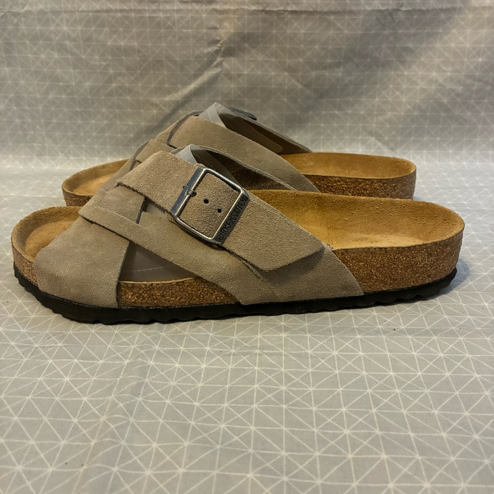 Birkenstock Lugano Sandals Taupe Suede 43 - Picture 3 of 7